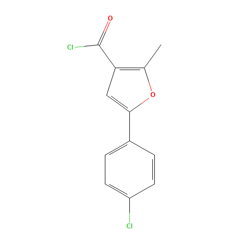 5-(4-CHLOROPHENYL)-2-METHYLFURAN-3-CARBONYL CHLORIDE (CAS: 175276-63-8) - Chemical Structure and Molecular Formula 