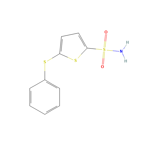 5-(PHENYLTHIO)THIOPHENE-2-SULFONAMIDE (CAS: 63031-79-8) - Chemical Structure and Molecular Formula 