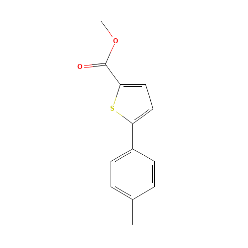 5-(P-TOLYL)THIOPHENE-2-CARBOXYLICACIDMETHYLESTER (CAS: 50971-49-8) - Chemical Structure and Molecular Formula 