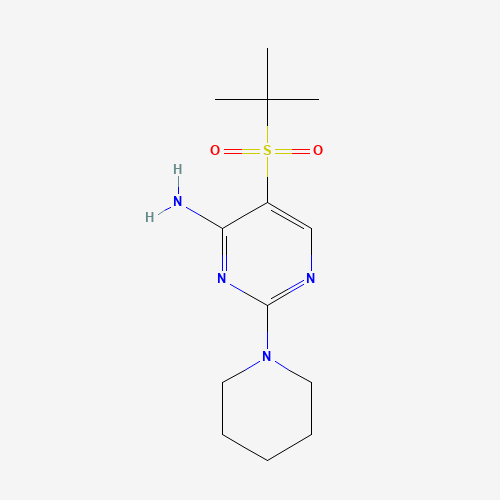 5-(TERT-BUTYLSULFONYL)-2-PIPERIDINOPYRIMIDIN-4-AMINE chemical structure 5-(TERT-BUTYLSULFONYL)-2-PIPERIDINOPYRIMIDIN-4-AMINE (CAS: 175202-16-1) - Chemical Structure and Molecular Formula