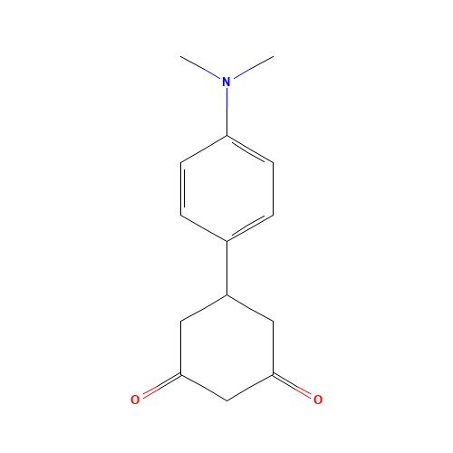 5-[4-(DIMETHYLAMINO)PHENYL]-1,3-CYCLOHEXANEDIONE (CAS: 144128-70-1) - Chemical Structure and Molecular Formula 