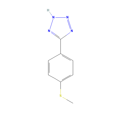 5-[4-(METHYLTHIO)PHENYL]-1H-TETRAZOLE (CAS: 138689-79-9) - Chemical Structure and Molecular Formula 