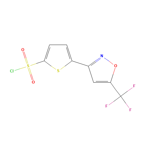 5-[5-(TRIFLUOROMETHYL)ISOXAZOL-3-YL]THIOPHENE-2-SULFONYL CHLORIDE (CAS: 229956-98-3) - Chemical Structure and Molecular Formula 