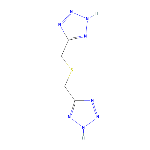 5-[[(1H-1,2,3,4-TETRAAZOL-5-YLMETHYL)THIO]METHYL]-1H-1,2,3,4-TETRAAZOLE (CAS: 4900-33-8) - Chemical Structure and Molecular Formula 