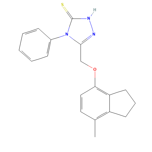 5-[[(7-METHYL-2,3-DIHYDRO-1H-INDEN-4-YL)OXY]METHYL]-4-PHENYL-4H-1,2,4-TRIAZOLE-3-THIOL (CAS: 302901-16-2) - Related Chemical Product