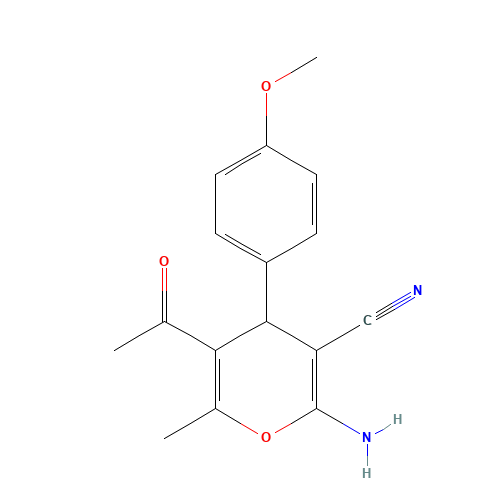 5-ACETYL-2-AMINO-4-(4-METHOXYPHENYL)-6-METHYL-4H-PYRAN-3-CARBONITRILE (CAS: 105263-07-8) - Related Chemical Product