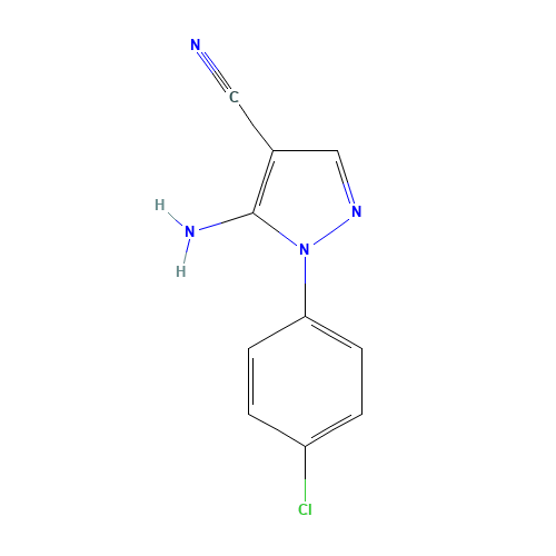 5-AMINO-1-(4-CHLOROPHENYL)-1H-PYRAZOLE-4-CARBONITRILE (CAS: 51516-67-7) - Chemical Structure and Molecular Formula 