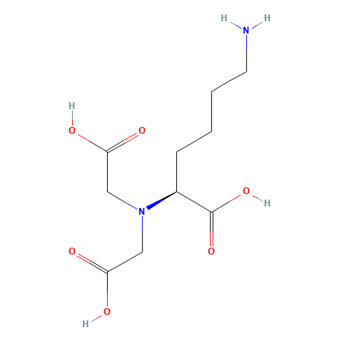 (S)-N-(5-AMINO-1-CARBOXYPENTYL)IMINODIACETIC ACID HYDRATE (CAS: 113231-05-3) - Chemical Structure and Molecular Formula 