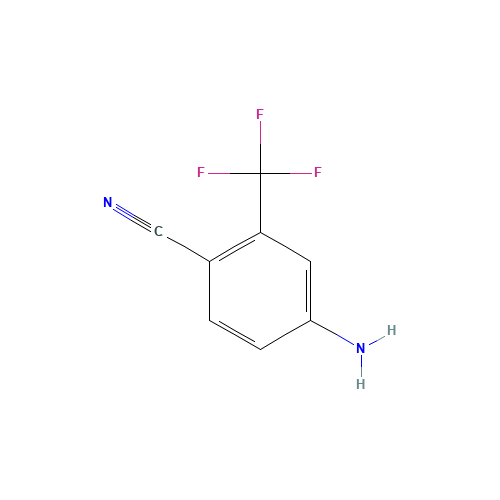 4-Amino-2-(trifluoromethyl)benzonitrile (CAS: 654-70-6) - Chemical Structure and Molecular Formula 