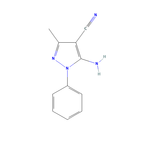 5-AMINO-3-METHYL-1-PHENYL-1H-PYRAZOLE-4-CARBONITRILE (CAS: 5346-56-5) - Chemical Structure and Molecular Formula 