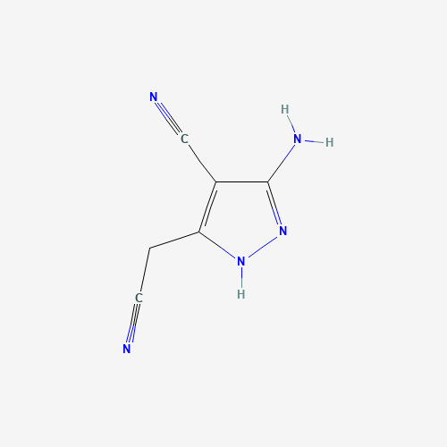 5-AMINO-4-CYANO-3-CYANOMETHYLPYRAZOLE (CAS: 54711-21-6) - Chemical Structure and Molecular Formula 