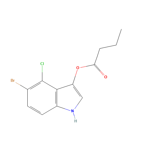 5-BROMO-4-CHLORO-3-INDOLYL BUTYRATE (CAS: 129541-43-1) - Chemical Structure and Molecular Formula 