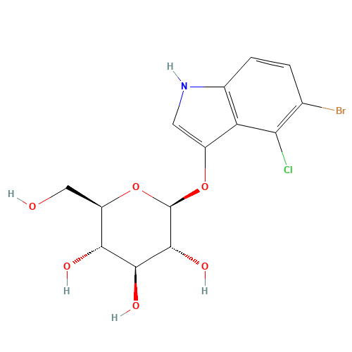5-Bromo-4-chloro-3-indolyl-beta-D-glucoside (CAS: 15548-60-4) - Chemical Structure and Molecular Formula 