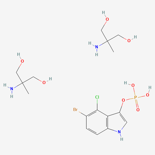 5-BROMO-4-CHLORO-3-INDOXYL PHOSPHATE,BIS(2-AMINO-2-METHYL-1,3-PROPANEDIOL) SALT (CAS: 107475-11-6) - Chemical Structure and Molecular Formula 