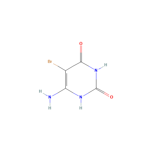 5-BROMO-6-AMINOURACIL (CAS: 6312-73-8) - Chemical Structure and Molecular Formula 