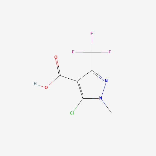 5-CHLORO-1-METHYL-3-(TRIFLUOROMETHYL)-1H-PYRAZOLE-4-CARBOXYLIC ACID (CAS: 128455-63-0) - Chemical Structure and Molecular Formula 