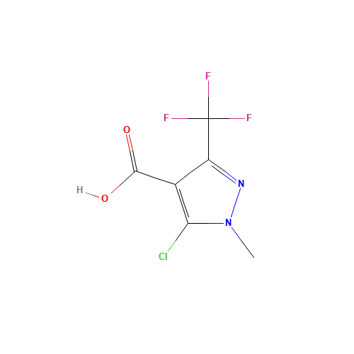 5-CHLORO-1-METHYL-3-(TRIFLUOROMETHYL)-1H-PYRAZOLE-4-CARBOXYLIC ACID (CAS: 128455-63-0) - Chemical Structure and Molecular Formula 