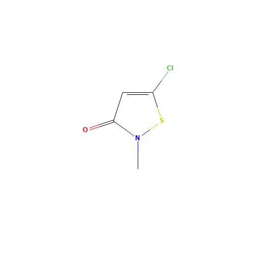 5-Chloro-2-methyl-4-isothiazolin-3-one (CAS: 26172-55-4) - Chemical Structure and Molecular Formula 