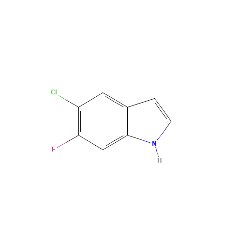 5-CHLORO-6-FLUOROINDOLE (CAS: 169674-57-1) - Chemical Structure and Molecular Formula 