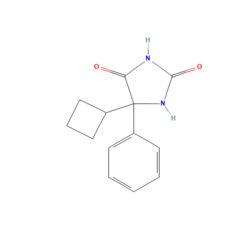 5-CYCLOBUTYL-5-PHENYLHYDANTOIN (CAS: 125650-44-4) - Chemical Structure and Molecular Formula 
