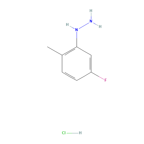5-Fluoro-2-methylphenylhydrazine hydrochloride (CAS: 325-50-8) - Chemical Structure and Molecular Formula 