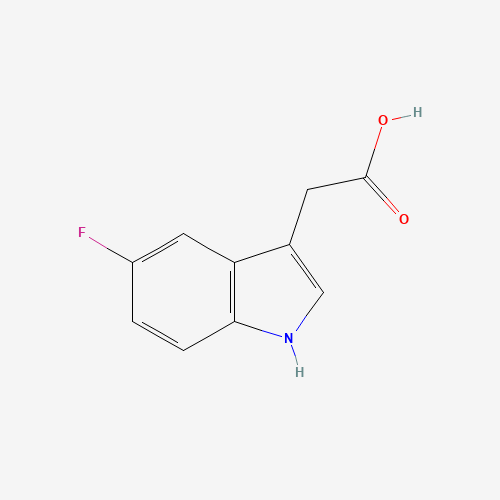 5-FLUOROINDOLE-3-ACETIC ACID (CAS: 443-73-2) - Chemical Structure and Molecular Formula 