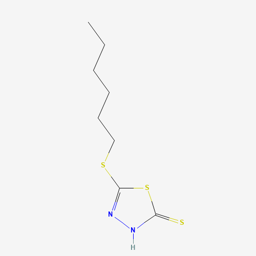 2-N-HEXYLTHIO-1,3,4-THIADIAZOLE-5-THIOL (CAS: 4858-28-0) - Chemical Structure and Molecular Formula 