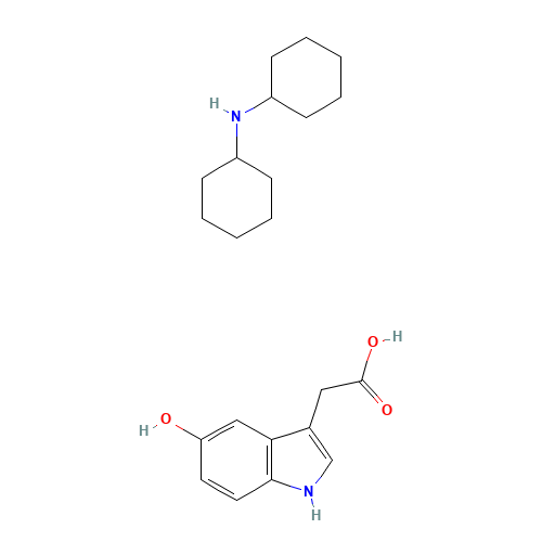 5-HYDROXYINDOLE-3-ACETIC ACID DICYCLOHEXYLAMMONIUM SALT (CAS: 66866-39-5) - Chemical Structure and Molecular Formula 