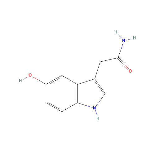 5-HYDROXYINDOLE-3-ACETAMIDE (CAS: 5933-27-7) - Chemical Structure and Molecular Formula 