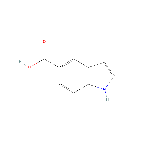Indole-5-carboxylic acid (CAS: 1670-81-1) - Chemical Structure and Molecular Formula 