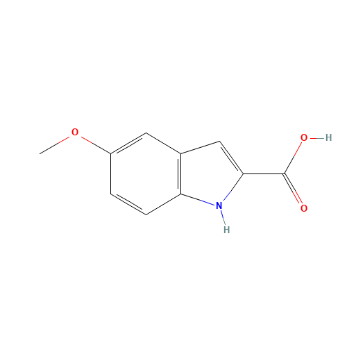5-METHOXYINDOLE-2-CARBOXYLIC ACID (CAS: 4382-54-1) - Chemical Structure and Molecular Formula 