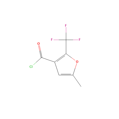 5-METHYL-2-(TRIFLUOROMETHYL)FURAN-3-CARBONYL CHLORIDE (CAS: 175276-66-1) - Chemical Structure and Molecular Formula 