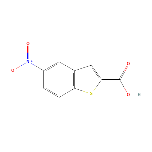 5-NITRO-1-BENZOTHIOPHENE-2-CARBOXYLIC ACID (CAS: 6345-55-7) - Chemical Structure and Molecular Formula 