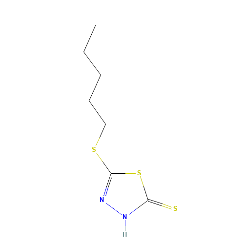 5-PENTYLTHIO-1,3,4-THIADIAZOLE-2-THIOL (CAS: 89852-45-9) - Chemical Structure and Molecular Formula 