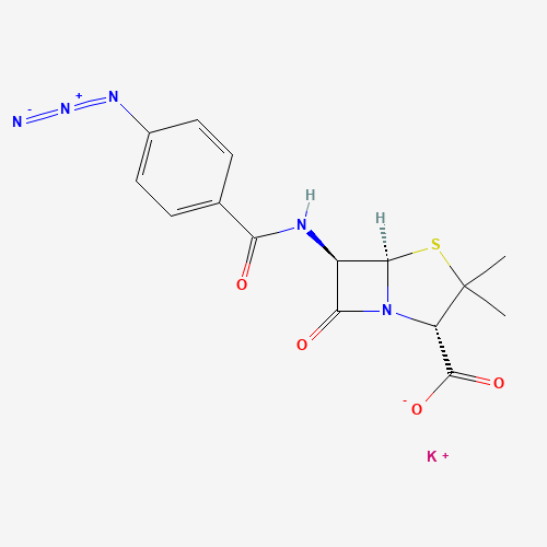 6-(P-AZIDOBENZAMIDO)-3,3-DIMETHYL-7-OXO-4-THIA-1-AZABICYCLO[3.2.0]HEPTANE-2-CARBOXYLIC ACID,MONOPOTASSIUM SALT (CAS: 3381-71-3) - Related Chemical Product