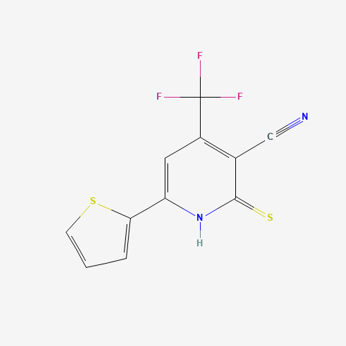 2-MERCAPTO-6-THIEN-2-YL-4-(TRIFLUOROMETHYL)-PYRIDINE-3-CARBONITRILE (CAS: 104960-50-1) - Chemical Structure and Molecular Formula 