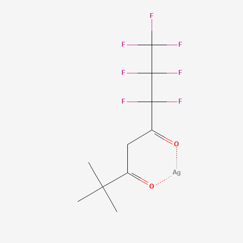 (6,6,7,7,8,8,8-HEPTAFLUORO-2,2-DIMETHYL-3,5-OCTANEDIONATO)SILVER (CAS: 76121-99-8) - Chemical Structure and Molecular Formula 