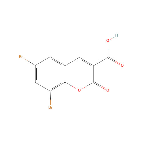 6,8-DIBROMOCOUMARIN-3-CARBOXYLIC ACID (CAS: 3855-87-6) - Chemical Structure and Molecular Formula 