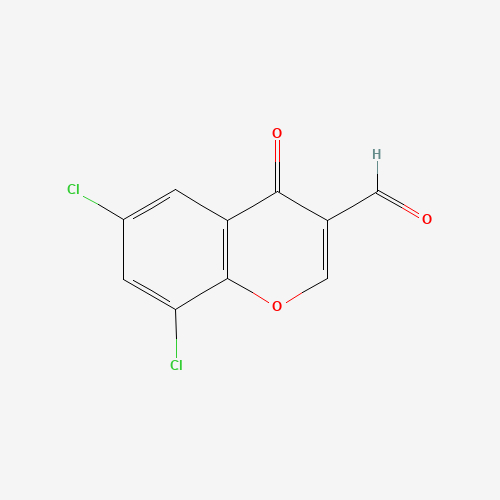 6,8-DICHLORO-3-FORMYLCHROMONE (CAS: 64481-10-3) - Chemical Structure and Molecular Formula 