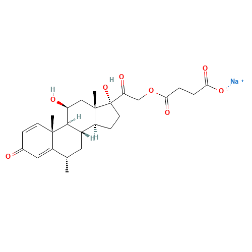 6alpha-Methylprednisolone sodium succinate (CAS: 2375-03-3) - Chemical Structure and Molecular Formula 