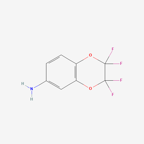 6-AMINO-2,2,3,3-TETRAFLUORO-1,4-BENZODIOXAN (CAS: 89586-07-2) - Chemical Structure and Molecular Formula 