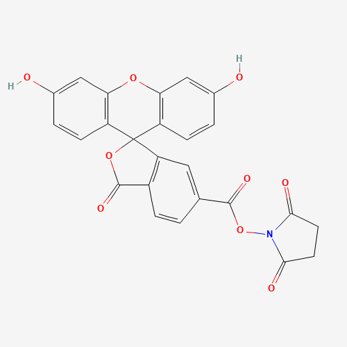 6-CARBOXYFLUORESCEIN N-SUCCINIMIDYL ESTER (CAS: 92557-81-8) - Chemical Structure and Molecular Formula 