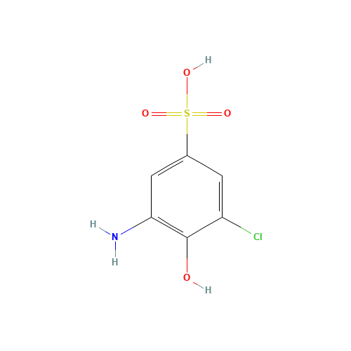 6-CHLORO-2-AMINOPHENOL-4-SULFONIC ACID (CAS: 5857-94-3) - Chemical Structure and Molecular Formula 