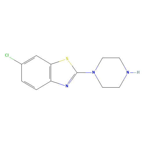 6-CHLORO-2-PIPERAZINO-1,3-BENZOTHIAZOLE (CAS: 153025-29-7) - Chemical Structure and Molecular Formula 