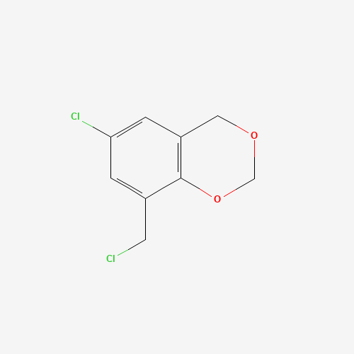 6-CHLORO-8-(CHLOROMETHYL)-4H-1,3-BENZODIOXINE (CAS: 175136-61-5) - Chemical Structure and Molecular Formula 