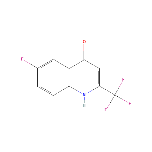 6-FLUORO-4-HYDROXY-2-(TRIFLUOROMETHYL)QUINOLINE (CAS: 31009-34-4) - Chemical Structure and Molecular Formula 