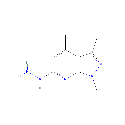 6-HYDRAZINO-1,3,4-TRIMETHYL-1H-PYRAZOLO[3,4-B]PYRIDINE (CAS: 175202-00-3) - Chemical Structure and Molecular Formula 