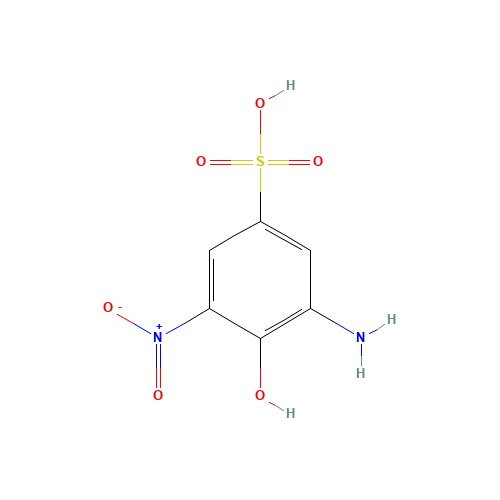 2-Amino-6-nitro-1-phenol-4-sulfonic acid (CAS: 96-93-5) - Chemical Structure and Molecular Formula 