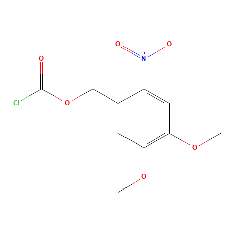 6-NITROVERATRYL CHLOROFORMATE (CAS: 42855-00-5) - Chemical Structure and Molecular Formula 