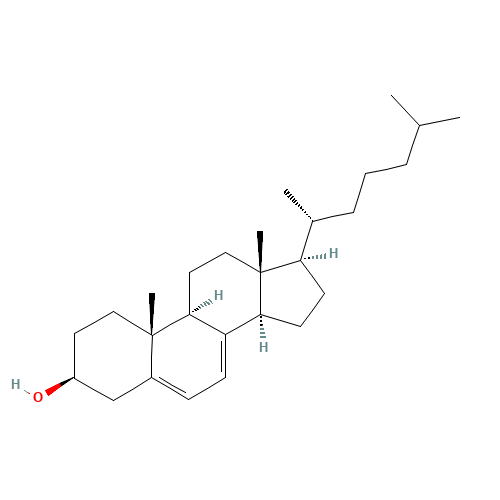 7-Dehydrocholesterol (CAS: 434-16-2) - Chemical Structure and Molecular Formula 